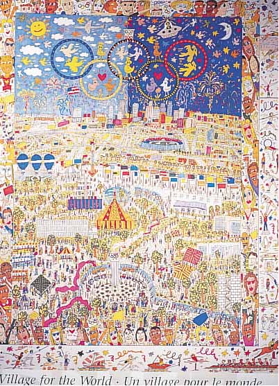 RIZZI, JAMES, PLAKAT ZUR OLYMPIADE ATLANTA 1996, FARBOFFSET, HANDSIGNIERT, CA. 100 X 70 CM