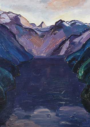 Schmidt-Fichtelberg, Josef Ant., *1877 München-1964, malte hauptsächlich Motive aus der Berchtesgardener Bergwelt, stellte im Glaspa- last und ...