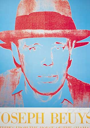 Warhol, Andy, 1928-1987, Porträt des Joseph Beuys, Plakat zur Ausstellung London London 1980, von Joseph Beuys handsign., ...