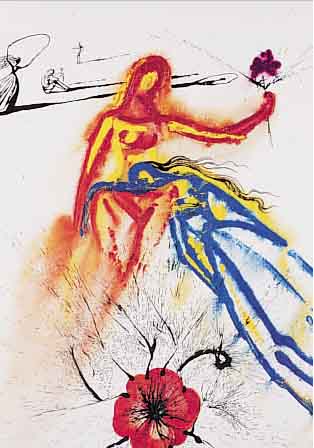 DALI, SALVADOR, 1904-1989, ALICE'S EVIDENCE,FARBHELIOGRAVURE MIT HOLZSCHNITT, AUS ALICE IMWUNDERLAND, ED. RIGAL, NOURISSON NEW YORK 1969WVZ ...