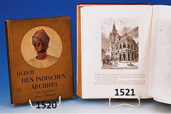 Buch: Durch den Indischen Archipel, eine Knstlerfahrt von Hugo v. Pedersen, Stuttgart mit vielen Abbildungen, leicht gebr„unt, ...