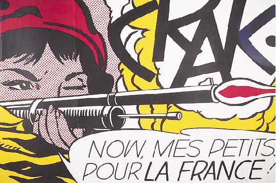 Lichtenstein, Roy, Crak, now mes petits, pour la France, Farbserigraphie, handsign., hrsg. Leo Castelli New York 1963, leicht ...