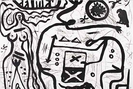 PENCK, A.R., RADIERUNG, HANDSIGNIERT, NUM. 18/24, VON 1984, CA. 55 X 45 CM, PP