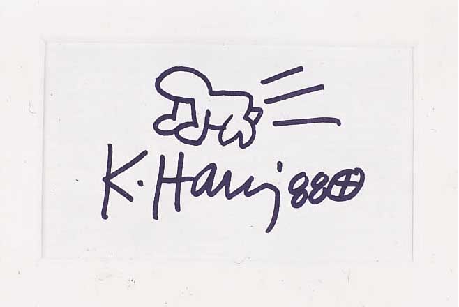 Haring, Keith, 1958-1990, Radiating Baby, Filzstiftzeichnung auf Papier, handsigniert und dat. 88, ca. 5 x 8 cm, PP