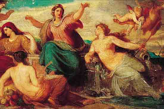 KOPIE DES 19. JH., NACH ANSELM FEUERBACH, ÖL/LWD, CA. 34,5 X 63,5 CM, FARBABLäTTERUNGEN