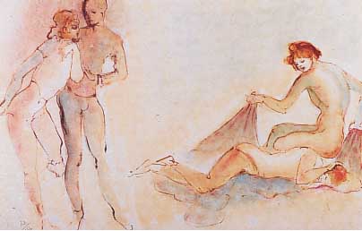 Fini, Leonor, 1908-1989, Farblithographie auf seidigem Japanpapier, re. u. handsign., num. 52/150, ca. 35 x 50 cm, PP., u.Gl., R.