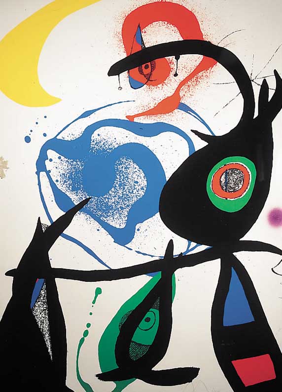 MIRO, JOAN,  FARBLITHOGRAPHIE, HANDSIGNIERT UND BEZ. H.C., CA. 87 X 60 CM, U.GL., R.