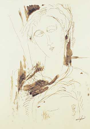 MODIGLIANI, AMEDEO, 1884-1920, PORTRäT, FARBLITHOGRAPHIE, AUS LASSAIGNE, ED. JACOMET PARIS 1959, CA. 29 X 21 CM