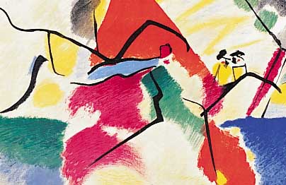 Kandinsky, Wassily, 1866-1944, Farblitho aus la periode dramatique, Maeght, Mourlot Paris 1955, ca. 36 x 54 cm, Doppelblatt mit Bugfalte