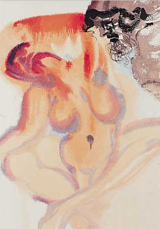 Dali, Salvador, 1904-1989, Die Säumigen, Farbholzschnitt aus der Göttlichen Kommödie, Ed. Les Heures Claires, Paris 1960, ca. 25,5 x 17,5 ...