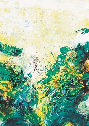 Zao Wou Ki, geb. 1921, Farblithographie, re. u. handsign. und dat. 79, num. 80/99, ca. 73 x 41 cm