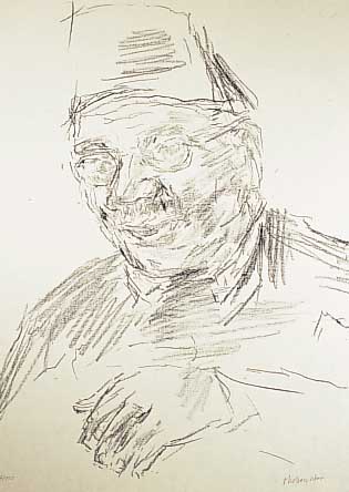 Kokoschka, Oskar, 1886-1980, Lithographie auf Japan-Papier aus der Mappe Jerusalem Faces, handsigniert und num. 137/150, ca. 65 x 49 cm