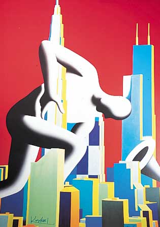 Kostabi, Mark, , geb. 1960 Estland, lebt in New York, Farbserigraphie, handsign., num. 70/100, ca. 100 x 70 cm cm, datiert ...