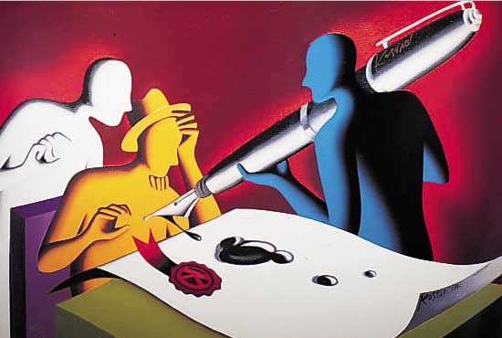 KOSTABI, MARK, , GEB. 1960 ESTLAND, LEBT IN NEW YORK, FARBSERIGRAPHIE, HANDSIGN., NUM. 9270/100, CA. 70 X 100 CM CM, DATIERT ...