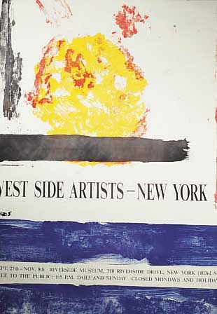 STAMOS, PLAKAT ZUR AUSST. WEST SIDE ARTISTS NEW YORK, FARBOFFSET, HANDSIGN. UND DAT. 1964, CA. 96 X 61 CM