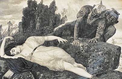 BöCKLIN, ARNOLD, RADIERUNG NACH EINEM GEMäLDE, GEST. VON WEBER, CA. 34 X 45,5 CM