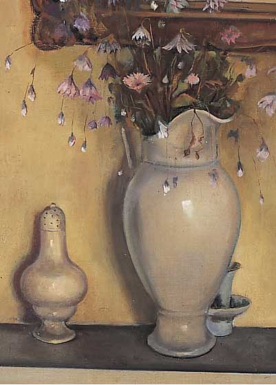M.E. Hetzel, Münchner Maler, 60/70er Jahre, Spachteltechnik, Blumenstilleben, Öl/Lwd., M. ca. 75 x 65 cm, Rahmen