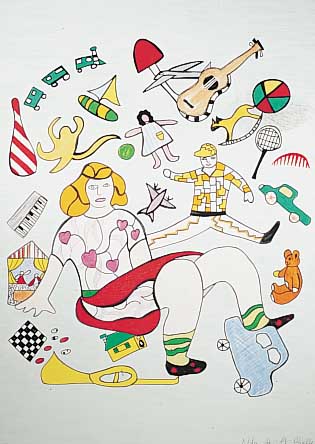 St. Phalle, Niki de, Farblithographie, handsigniert und num. 187/250, ca. 65,5 x 56cm