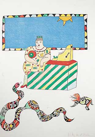 St. Phalle, Niki de, Farblithographie, handsigniert und num. 74/250, ca. 65,5 x 56cm
