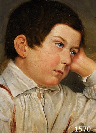KÖGLER, KASPAR, * 1838 MÜNCHEN - 1923 WIES- BADEN, PORTRAIT EINES JUNGEN, ÖL/PAPPE, SIGN 34.5 X 25 CM, RAHMEN L. BEST.