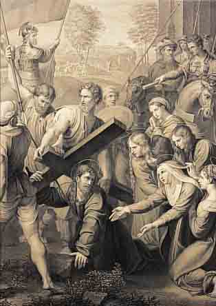 STICH, RUDOLF SCHUSTER, BERLIN, LO SPASIMO DI SICILIA, AUS DER GALERIA REALE MADRID, 114 X 83 CM, RAHMEN BLATTVERGOLDET, MIT ...