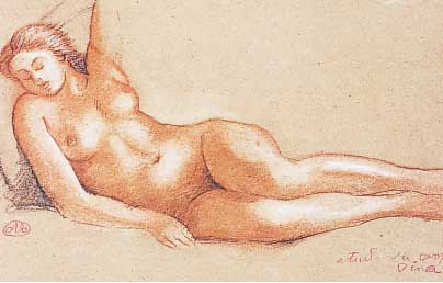 Maillol, Aristide, Lithographie nach einem Pastell, Etude du corps de Dina, posthumer Druck von 1993, numeriert 25/190, ca. 27 x 41 cm, PP.