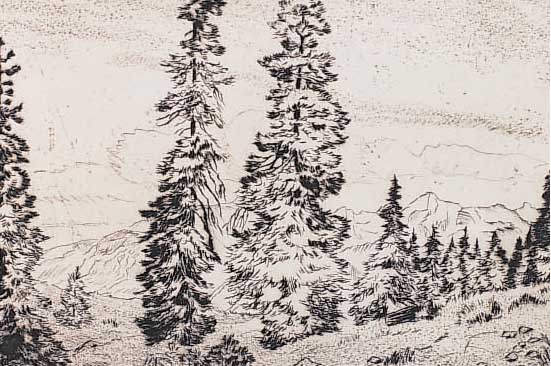 Müllers. Rudi, Im Wetterstein-Gebirge, Radierung, handsign. und betitelt, ca. 19,5 x 24,5 cm, PP, u.Gl., R.