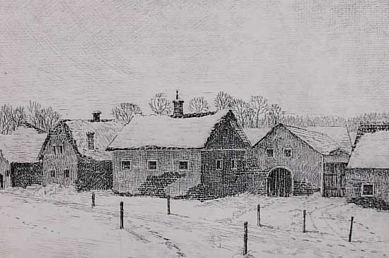 Goldberger, Winter im Waldviertel, Radierungre. u. handsign. und dat. 85, num. I/XX/7, ca.14,5 x 19,5 cm, PP, u.Gl., R.