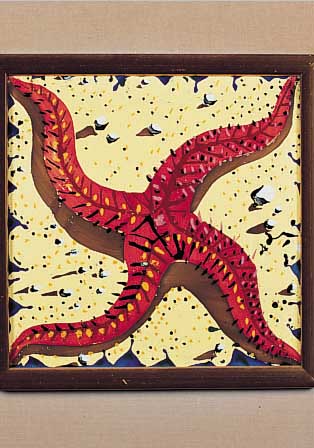 DALI, SALVADOR, SATZ AUS SECHS FLIESEN VON 1954, KERAMIK, BUNT BEMALT, SIGN., JE CA. 20 X 20 CM