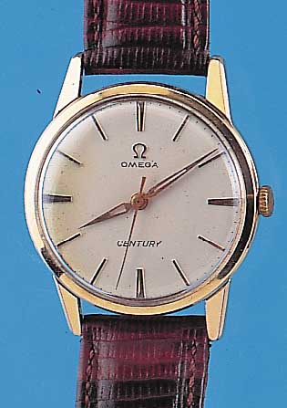 OMEGA Herrenarmbanduhr Model Century, Ref.-Nr. 14714-2SC, Schweiz um 1960, Metall m. GG- Auflage, Edelstahlb. u. Glasr. gedr., 17 St., ...