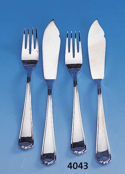 Fischbesteck für 14 Personen, 800er Silber, BSF, best. aus: 14 Fischmesser und 14 Fischgabeln, zus. ca. 1470 g, passend zu Kat.-Nr. ...