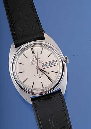 OMEGA Herrenarmbanduhr Modell Constellation, Ref.-Nr. 168019, Schweiz um 1968, Edelst., Boden geschr., bei Fertigst. wassergesch., Orig.-Blatt, ...