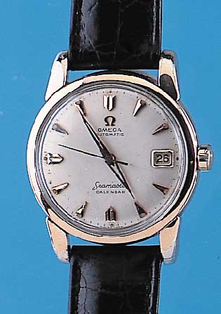 OMEGA Herrenarmbanduhr Modell Seamaster/Calen-dare, Ref.-Nr. 2849/13C, Schweiz um 1960, Edelstahlgeh. m. RG-Haube, Boden gedr., bei Fertigst. ...