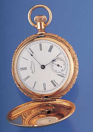 WALTHAM Damentaschenuhr Modell Savonette, Ref.-Nr. 347724, USA um 1888, Rose-G. 585/000 beide Schalen sym. Grav., Blütendek., Monogr.-Sp. frei, ...