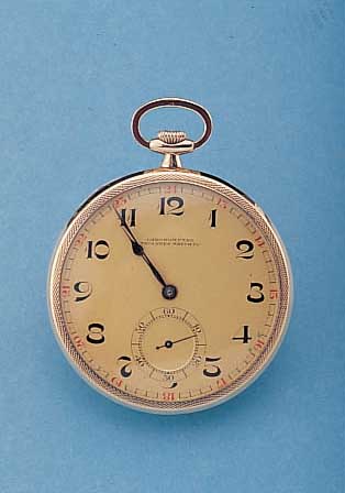 TAVANNES WATCH & CO. HERRENTASCHENUHR MODELL LEPINE, REF.-NR. 448/7019339, SCHWEIZ UM 1912, GG 585/000, BODEN GUILL., MONOGRAMMSP. FREI, MATT ...