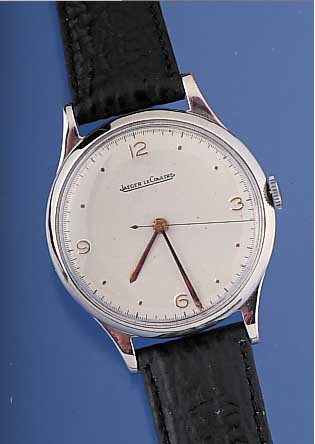 JAEGER LE COULTRE Herrenarmbanduhr, Ref.-Nr.B570047, Schweiz um 1947, Edelstahl, Boden u. Glasr. gedr., Blatt rest., indir. ...