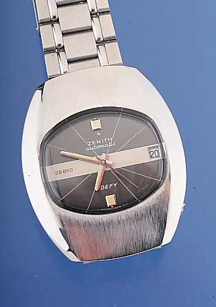 ZENITH Herrenarmbanduhr Modell Defy, Ref.-Nr14/2-011010290, Schweiz um 1976, Edelstahl, Edelstahlband, Automatik m. Zentralsek. u. Datum, 23 ...
