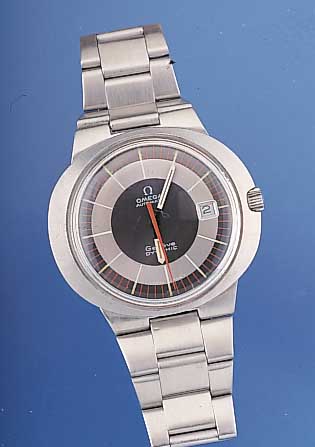 OMEGA Herrenarmbanduhr Modell Automatik-Dyna- mik, Ref.-Nr. 166,039, Schweiz um 1968, Edelstahl-Einschalengeh., get. Aufzugswelle, bei ...