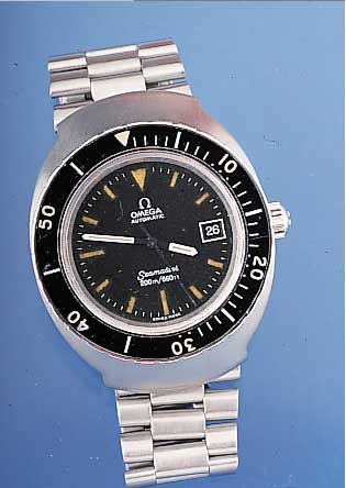 OMEGA Taucherarmbanduhr Modell Seamaster Auto-matik, Ref.-Nr. 166,091, Schweiz um 1978, Edelst.-Massivgeh., Boden u. Krone verschr., bei ...