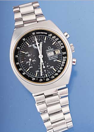 OMEGA Armbanduhr Chronograph Modell Speedmas- ter Automatik, Ref.-Nr. 176,0012, Schweiz um1977, Edelstahl-Massivgeh. incl. Edelstahl- Band, Boden ...