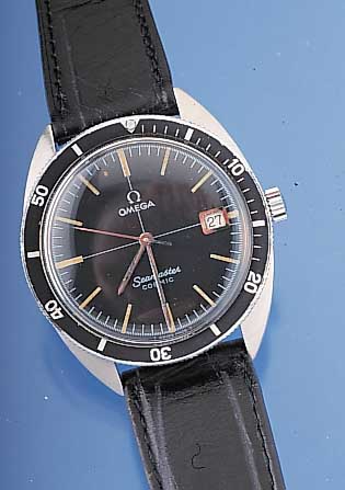 OMEGA Herrenarmbanduhr Modell Seamaster Cosmic Ref.-Nr. 166,00027, Schweiz um 1964, Edel- st., Taucheruhrdesign, Boden geschr., Lünette beids. ...