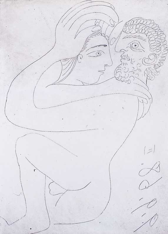 Picasso, Pablo, 1881-1973, Radierung, in Spiegelschrift datiert 09.09.68, num.16/50 handsigniert, 14.8 x 20.3 cm, PP