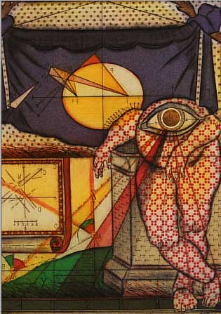 VENNEKAMP, JOHANNES, JEMAND CONCENTRIERT SICH IN GLüCKLICHERWEISE AUF SEIN GELD, FARB- RADIERUNG VON 1973, HANDSIGN. UND NUM. 11/100,CA. 31 X ...