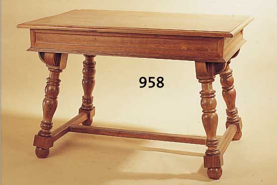 BAUERNTISCH, DEUTSCH, UM 1890/1900, EICHE MASSIV UND FURNIERT, BEINE GEDRECHSELT, CA. 76 X 114 X 77 CM