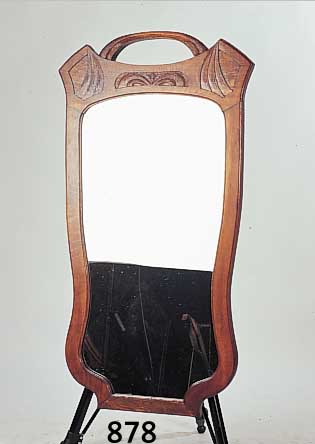 Jugendstilspiegel, Frankreich, um 1900, Eiche, dekorativ, 117 x 64 x 5 cm