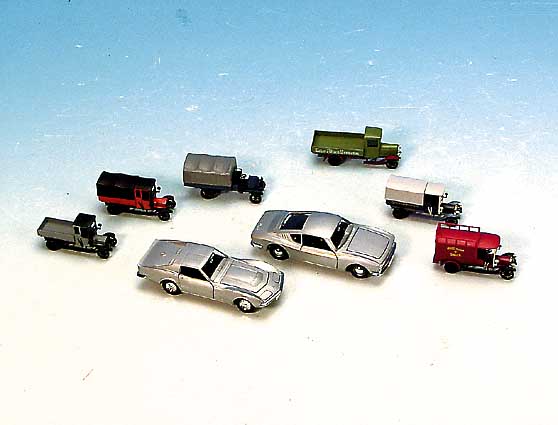 Konvolut 9 Autos, 1 x Serie 1888/1889 und 1803 und 2 x 1818, alte Nostalgie-Lieferwagen und Ford OSi, Chevrolet Corvette und Opel Manta, 80er ...
