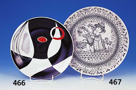 Wandteller, Rosenthal, Studio-linie, Entwurf Bj”rn Wiinblad, Sommer aus der Serie vier Jahreszeiten, Porzellan, D. ca. 35 cm