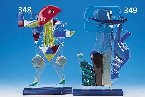 Große Glasskulptur, Murano, Vercos, abstrakter Mensch, signiert, Glas, H. 58 cm