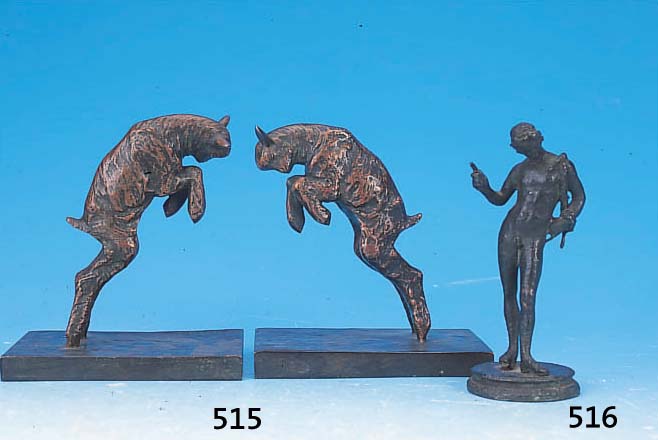 Kleine Bronzeskulptur, Italien, um 1880, nach Vorbild von Pompeji, H. ca. 13,5 cm