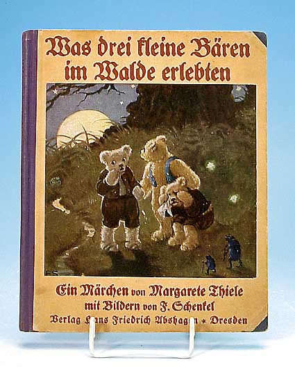 Buch, Was drei kleine Bären im Walde erlebten, Märchen von Margarete Thiele, Verlag Hans Friedrich Ubshagen, Dresden, 1923, bunt be- bildert, ...